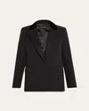Kobi Halperin Kenny Single-button Rhinestone Twill Jacket In Black