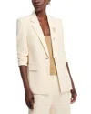 Kobi Halperin Holland Single-button Stretch Silk Jacket In Ecru