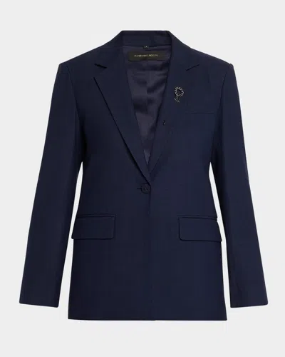 Kobi Halperin Kent Single-button Viscose Jacket In Midnight