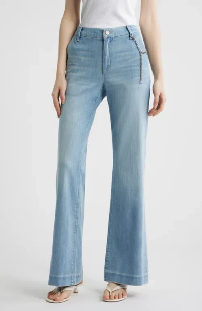 Kobi Halperin Keren High Waist Wide Leg Cotton Pants In Blue