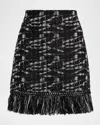 Kobi Halperin Khan Fringe-hem Melange Mini Skirt In Multi