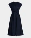 Kobi Halperin Kiernan Ruched Cap-sleeve Midi Dress In Indigo