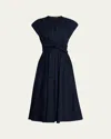 Kobi Halperin Kiernan Ruched Cap-sleeve Midi Dress In Indigo
