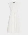 Kobi Halperin Miranda Pintuck Tiered Linen-silk Midi Dress In White