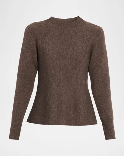 KOBI HALPERIN KNOTT FLARE-HEM MELANGE KNIT SWEATER
