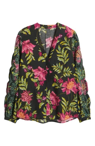 Kobi Halperin Kobu Halperin 'martina' Cutout Sleeve Stretch Silk Blouse In Animal Print