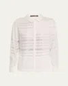 Kobi Halperin Korry Rhinestone Striped Blouse In Ivory
