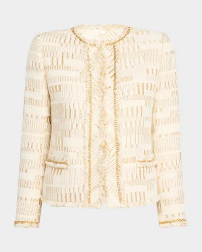 Kobi Halperin Kosta Metallic Chain-trim Jacket In Gold