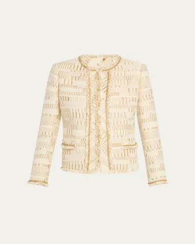 KOBI HALPERIN KOSTA METALLIC CHAIN-TRIM JACKET