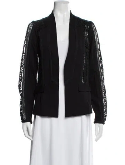 Pre-owned Kobi Halperin Lace Pattern Blazer In Black