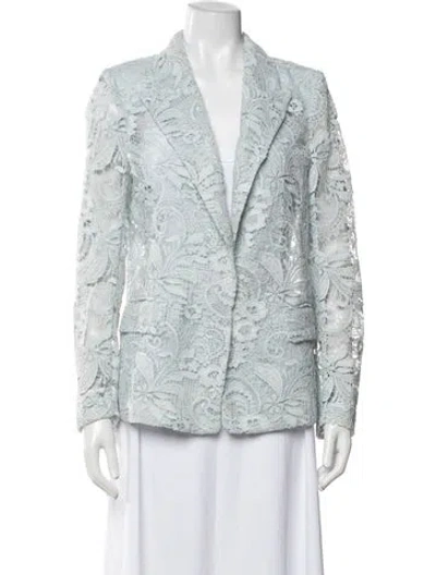 Pre-owned Kobi Halperin Lace Pattern Blazer In Blue