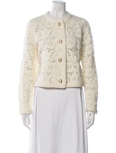 Pre-owned Kobi Halperin Lace Pattern Crew Neck Sweater In Neutrals
