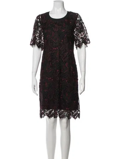 Pre-owned Kobi Halperin Lace Pattern Knee-length Dress In Black