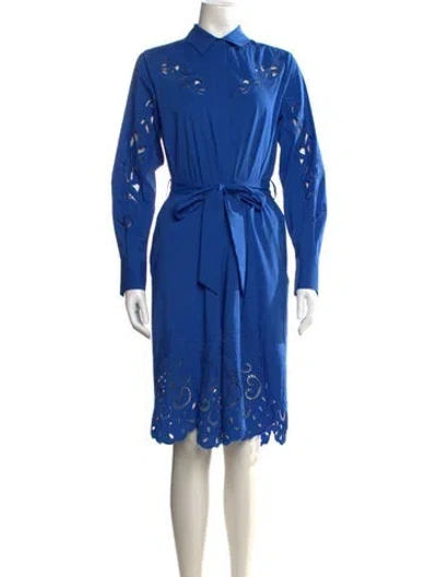 Pre-owned Kobi Halperin Lace Pattern Knee-length Dress In Blue
