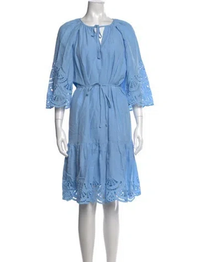 Pre-owned Kobi Halperin Lace Pattern Knee-length Dress In Blue