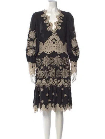 Pre-owned Kobi Halperin Lace Pattern Knee-length Dress W/ Tags In Black