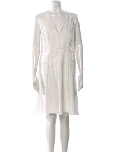 Pre-owned Kobi Halperin Lace Pattern Knee-length Dress W/ Tags In White