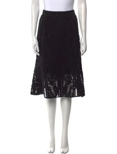 Pre-owned Kobi Halperin Lace Pattern Knee-length Skirt In Black