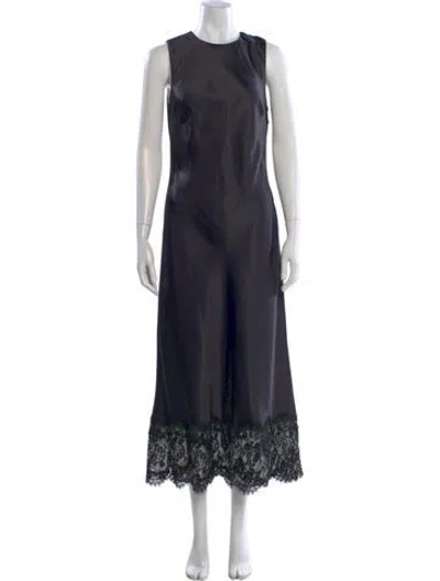 Pre-owned Kobi Halperin Lace Pattern Long Dress In Blue