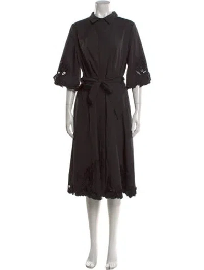 Pre-owned Kobi Halperin Lace Pattern Midi Length Dress In Black