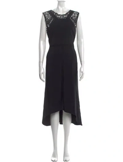 Pre-owned Kobi Halperin Lace Pattern Midi Length Dress In Black