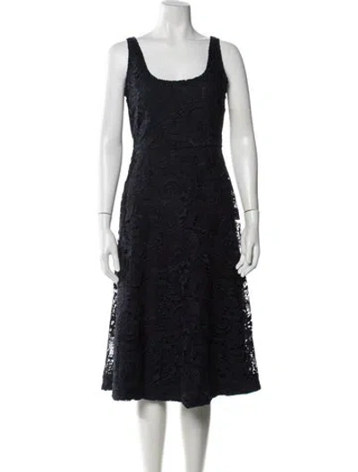 Pre-owned Kobi Halperin Lace Pattern Midi Length Dress In Blue