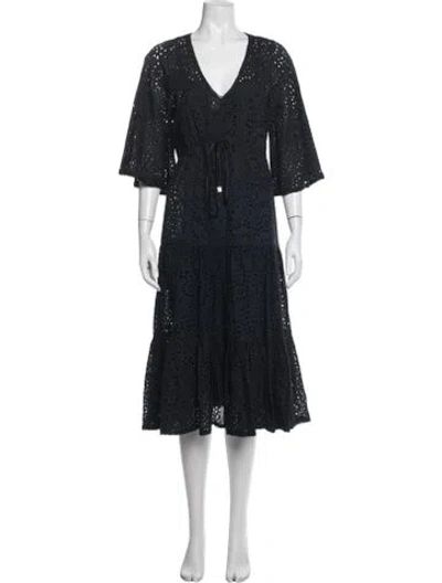 Pre-owned Kobi Halperin Lace Pattern Midi Length Dress W/ Tags In Blue