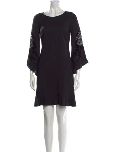 Pre-owned Kobi Halperin Lace Pattern Mini Dress In Black