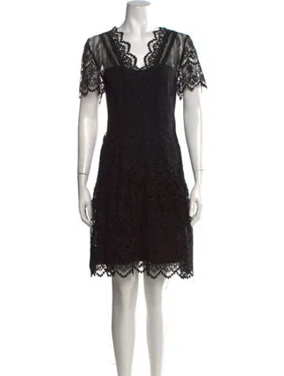 Pre-owned Kobi Halperin Lace Pattern Mini Dress In Black