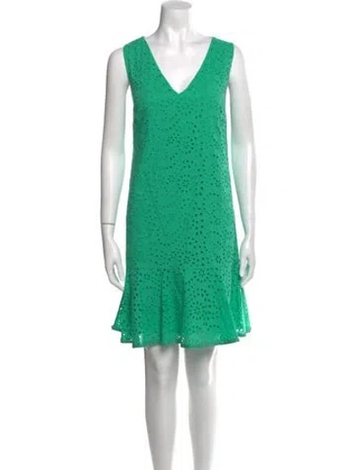 Pre-owned Kobi Halperin Lace Pattern Mini Dress W/ Tags In Green