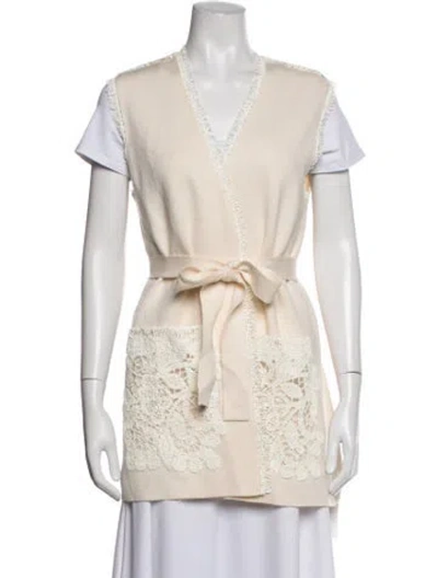 Pre-owned Kobi Halperin Lace Pattern Vest In Neutrals