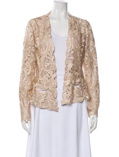 Pre-owned Kobi Halperin Lace Pattern V-neck Sweater In Multi