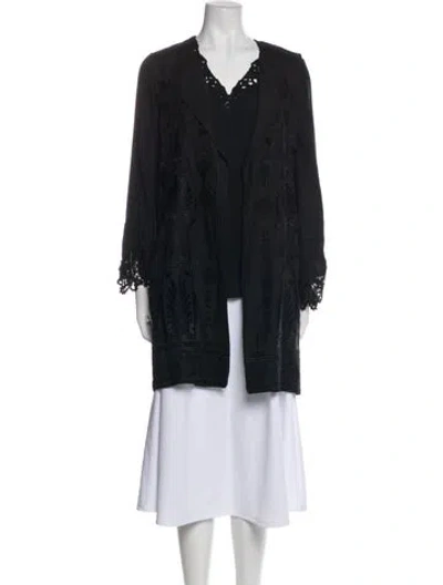 Pre-owned Kobi Halperin Lace Trim Embellishment Dress Set In Black