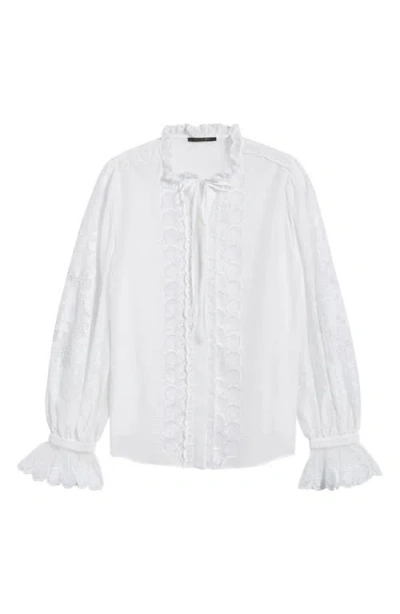 Kobi Halperin Lacey Cotton & Silk Voile Shirt In White