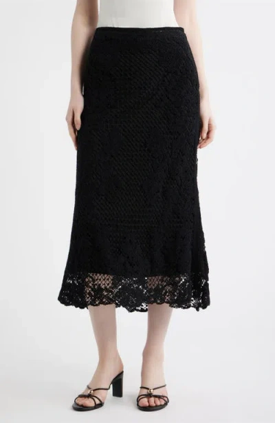 Kobi Halperin Lainey Open Stitch Maxi Skirt In Black