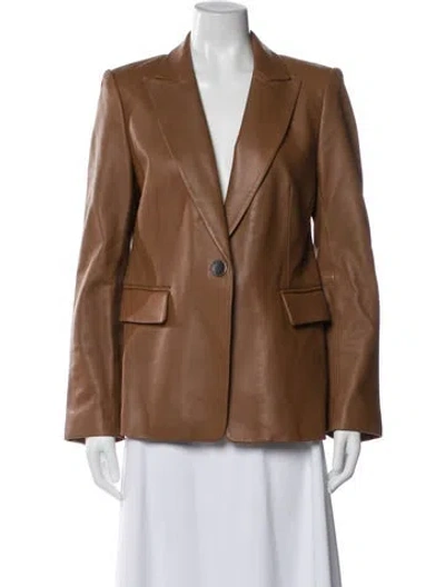 Pre-owned Kobi Halperin Lamb Leather Blazer In Brown