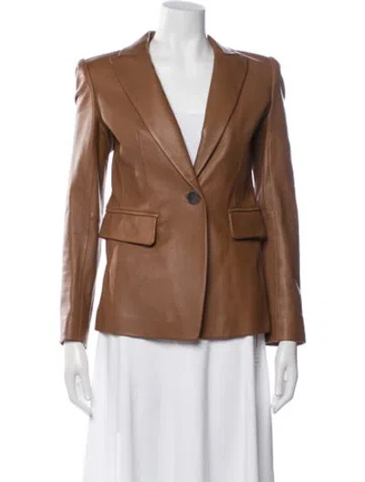 Pre-owned Kobi Halperin Lamb Leather Blazer In Brown
