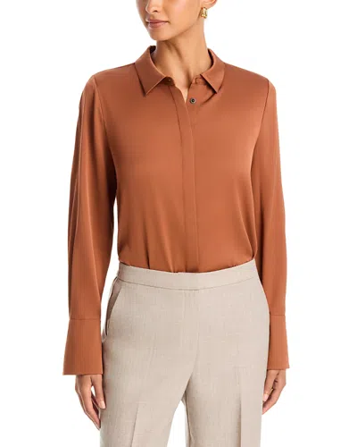 Kobi Halperin Larissa Silk Blend Blouse In Brown