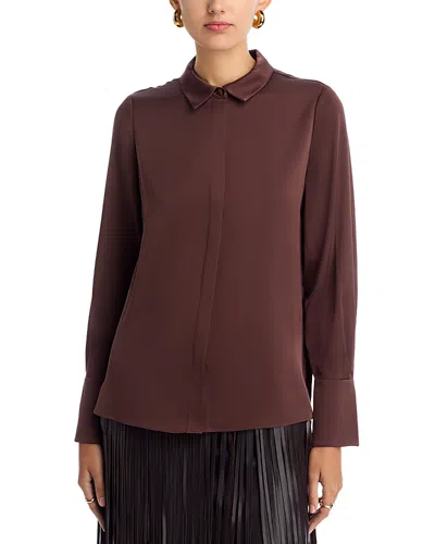 Kobi Halperin Larissa Silk Blend Blouse In Brown
