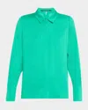 Kobi Halperin Larissa Split-cuff Button-down Blouse In Blue