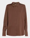 Kobi Halperin Larissa Split-cuff Button-down Blouse In Brown