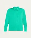 Kobi Halperin Larissa Split-cuff Button-down Blouse In Peacock