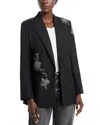 Kobi Halperin Lariz Single-button Crystal Applique Jacket In Black