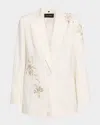 Kobi Halperin Lariz Single-button Crystal Applique Jacket In White