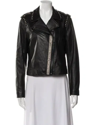 Pre-owned Kobi Halperin Leather Biker Jacket In Gray