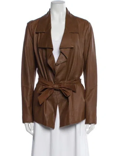 Pre-owned Kobi Halperin Leather Blazer In Brown