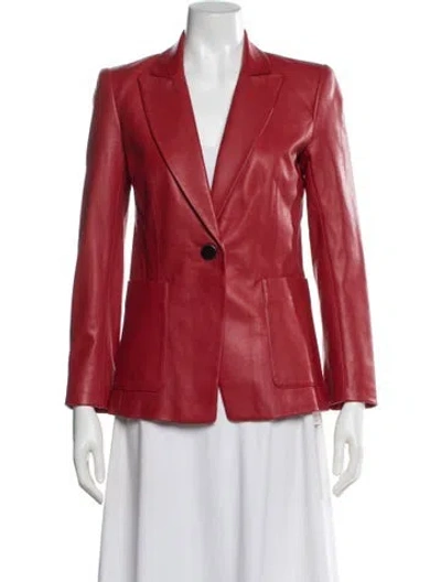 Pre-owned Kobi Halperin Leather Blazer In Red