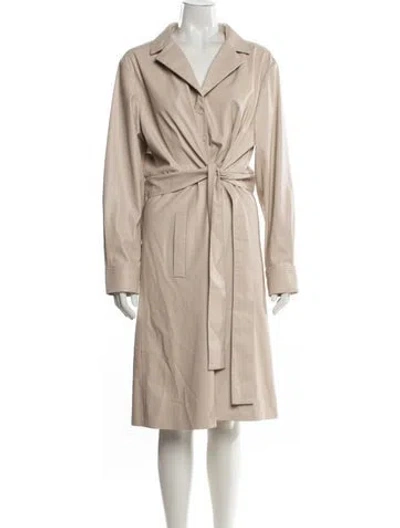 Pre-owned Kobi Halperin Leather Midi Length Dress W/ Tags In Neutrals