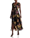 Kobi Halperin Lesley Floral-print Ruffle Maxi Dress In Black Multi