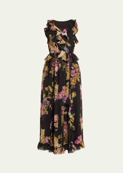 Kobi Halperin Lesley Floral-print Ruffle Maxi Dress In Multi